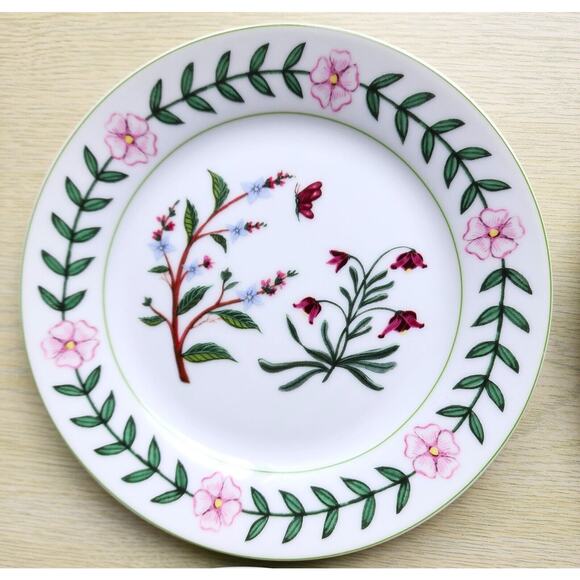 PLATES-SALAD/DESSERT/BUFFET-I GODINGER & CO.-Floral-Butterfly-Dragonfly-Set of 4 - Picture 5 of 13